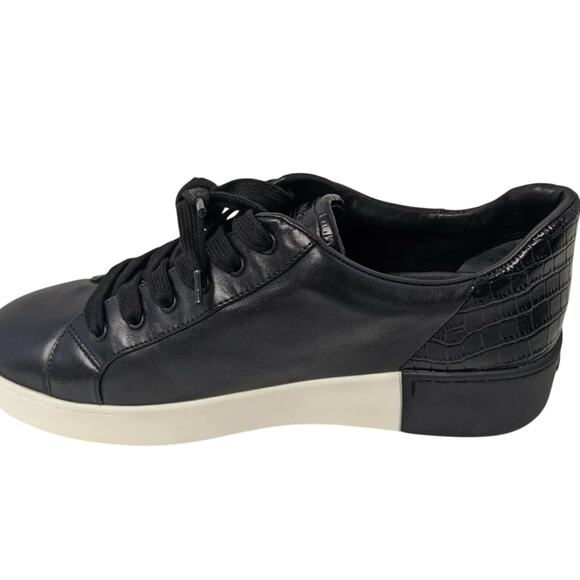 Vince. Black Leather Lace Up Sneakers US Womens Size 8 New without Tag / Box - Picture 3 of 8